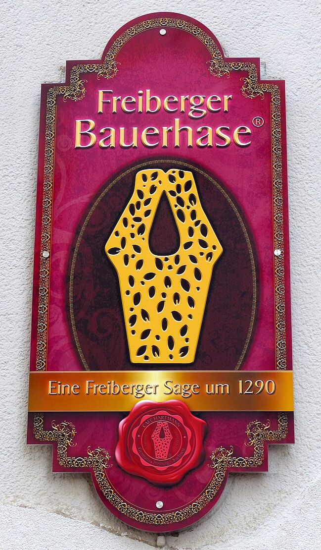 Tafel am Café Hartmann (Quelle: Sagensammlung, Bd. 1; B. Voigtländer)
