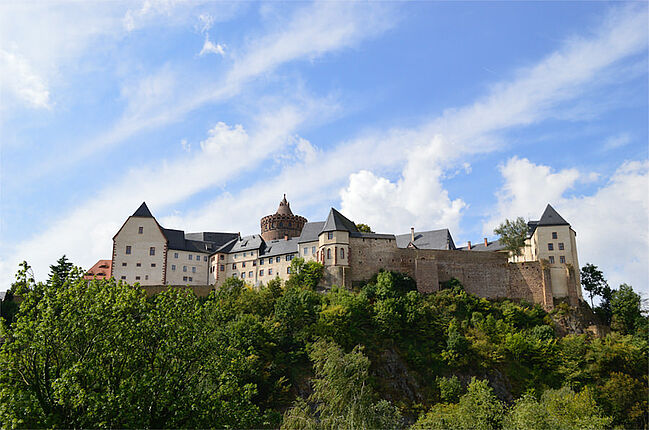 Blick auf Burg Mildenstein in Leisnig (Quelle: Sagensammlung, Bd. 1)